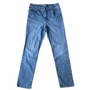 Bandolino Blu "Mandie" Straight‑Leg Jeans  High Rise Blue Denim, Women's Size 10